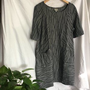Niche by Nilgun Derman Dress - Grey & Black - Luxe, Textured, Washable Fabric